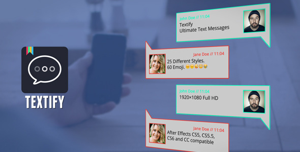 Textify Ultimate Text Messages After Effects Template Videohive 11903691 After Effects Text Message After Effects Template