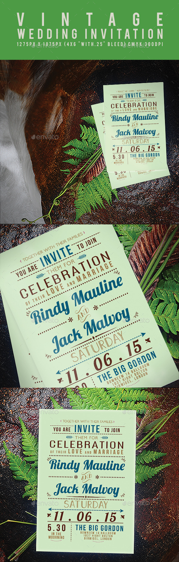 GraphicRiver Vintage Wedding Invitation 11903841 GraphicRiver Vintage Wedding Invitation 11903841