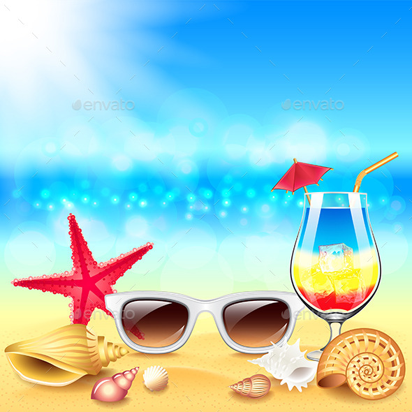 GraphicRiver Summer Holidays Beach Vector Background 11904094 GraphicRiver Summer Holidays Beach Vector Background 11904094