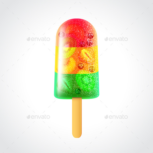 Fruity Ice Cream Isolated Vector Illustration