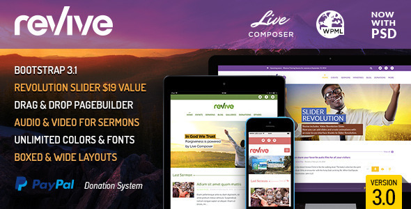 Revive: Events & Donations WordPress Theme