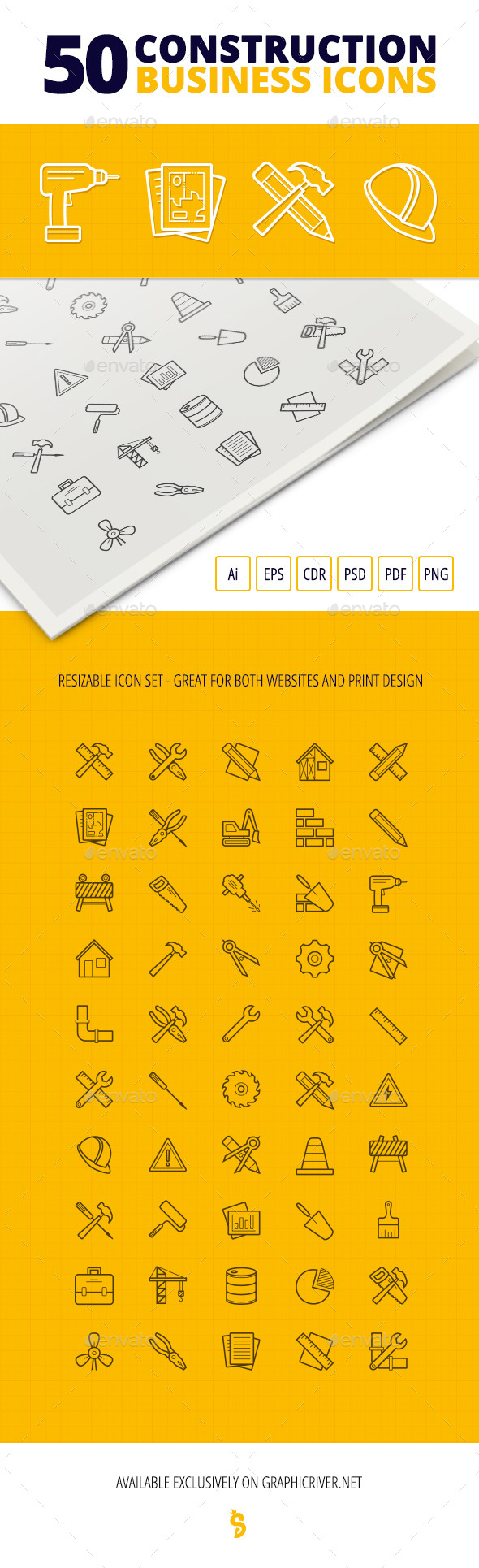 GraphicRiver 50 Construction Business Icons 11905407 GraphicRiver 50 Construction Business Icons 11905407
