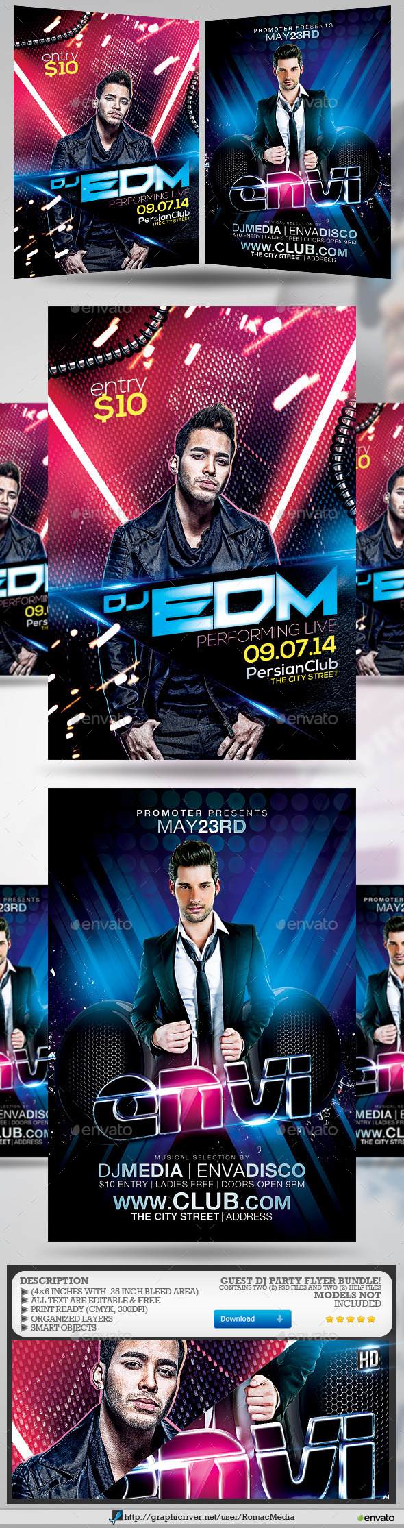 GraphicRiver Guest DJ Party Flyer Bundle 4 11905995 GraphicRiver Guest DJ Party Flyer Bundle 4 11905995
