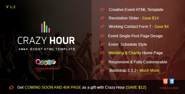 Crazy Hour - Event Management HTML Template