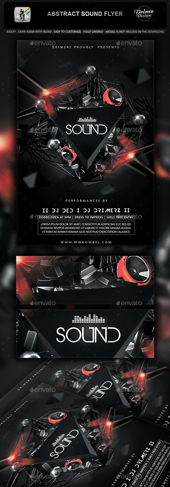 GraphicRiver Abstract Sound Flyer 11912778 GraphicRiver Abstract Sound Flyer 11912778