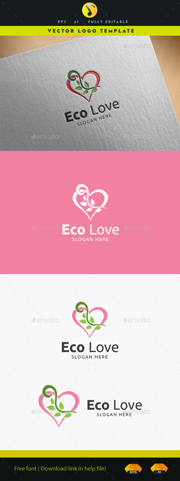 GraphicRiver Eco Love Logo 11913661 GraphicRiver Eco Love Logo 11913661