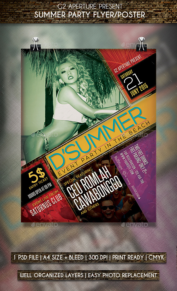 GraphicRiver Summer Party Flyer Poster 11914822 GraphicRiver Summer Party Flyer Poster 11914822