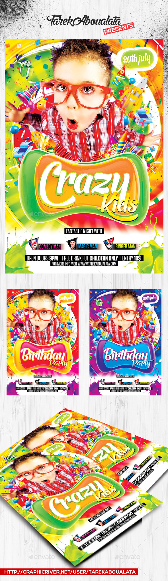 GraphicRiver Crazy Kids Party Flyer Template 11915030