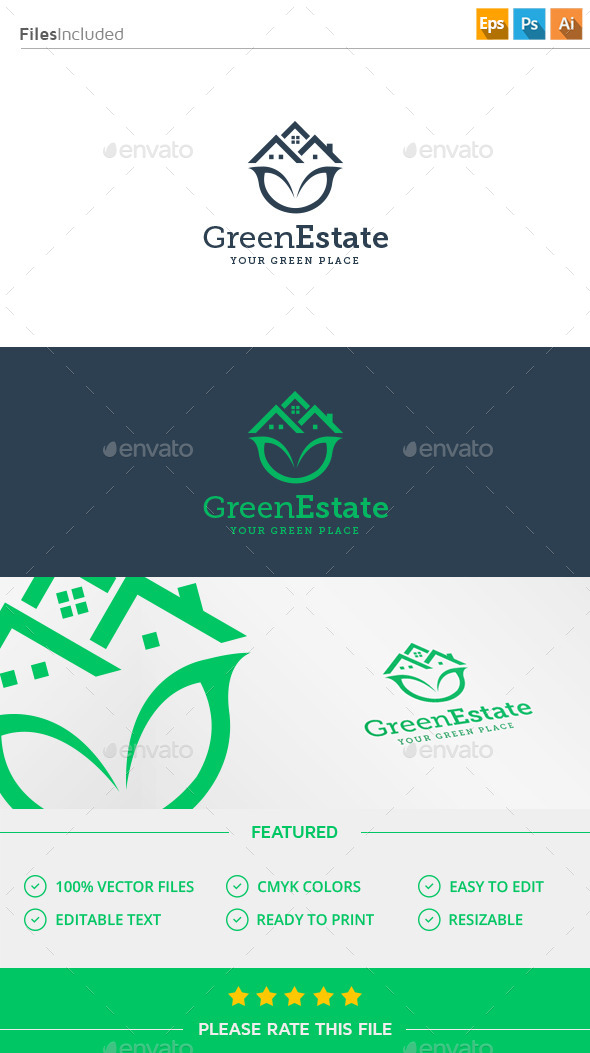 GraphicRiver Green House Logo 11916472 GraphicRiver Green House Logo 11916472