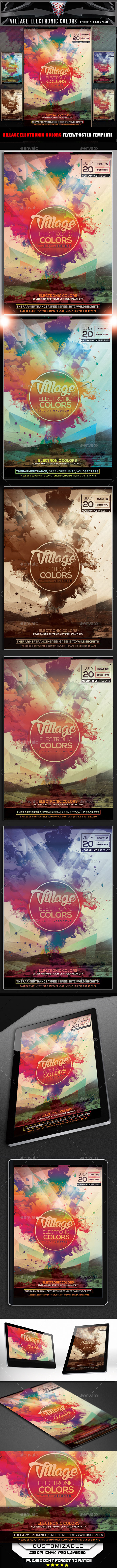 GraphicRiver Village Electronic Colors Flyer Template 11922344 GraphicRiver Village Electronic Colors Flyer Template 11922344
