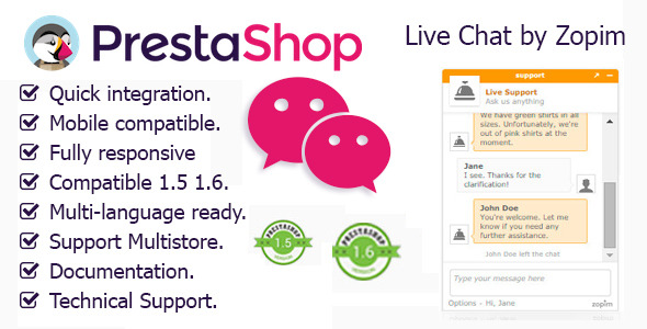 Zopim Live Chat for Prestashop