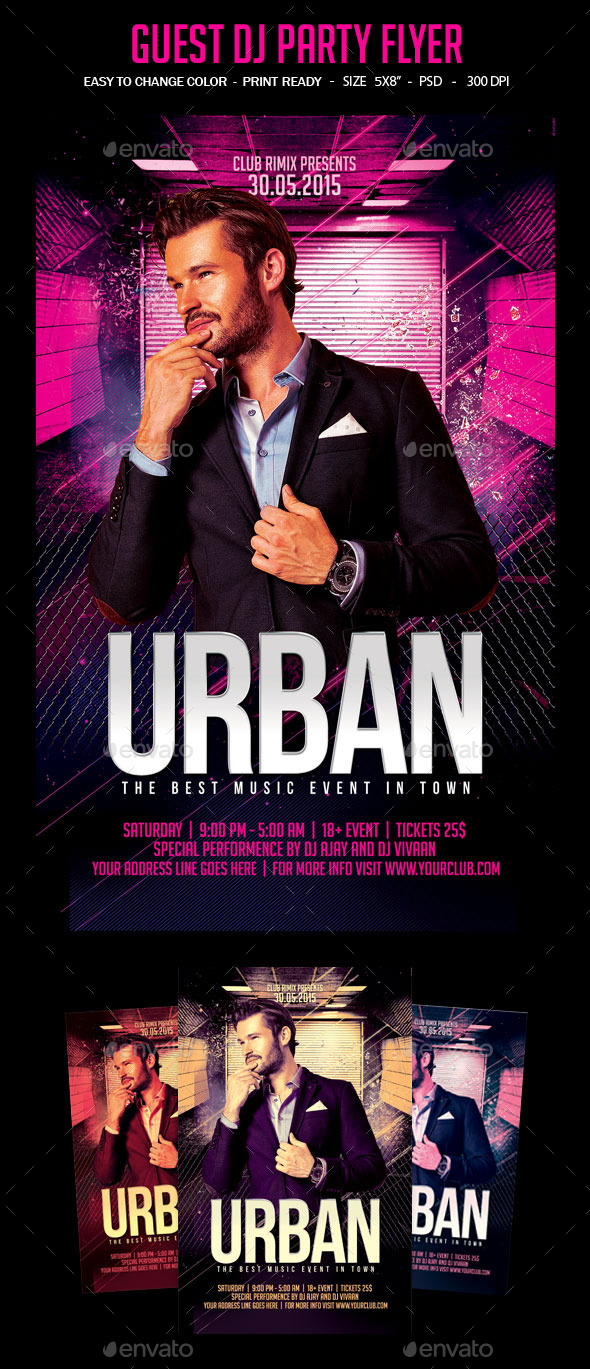 GraphicRiver Guest Dj Party Flyer 11923411 GraphicRiver Guest Dj Party Flyer 11923411