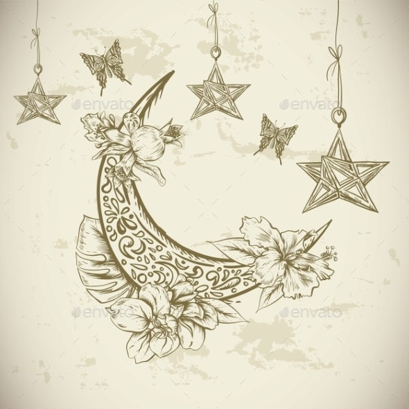 GraphicRiver Traditional Greeting Card With Arabic Lantern 11926017 GraphicRiver Traditional Greeting Card With Arabic Lantern 11926017