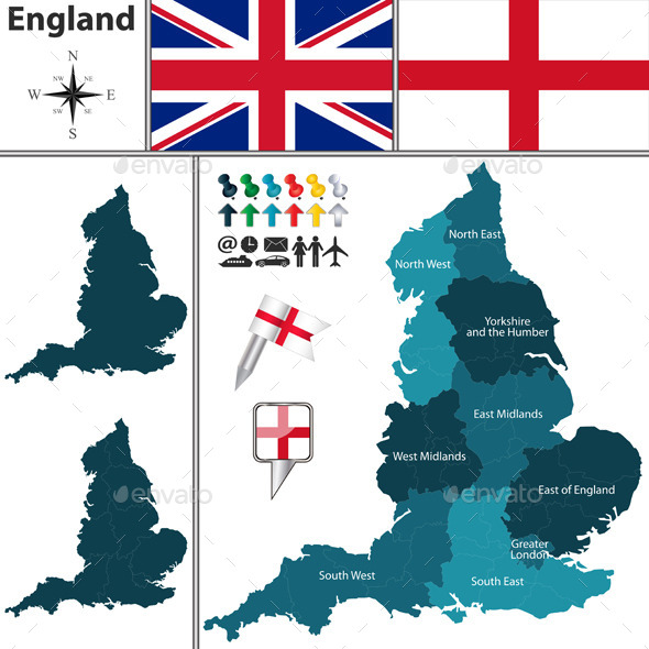 GraphicRiver Map of England with Regions 11926018 GraphicRiver Map of England with Regions 11926018