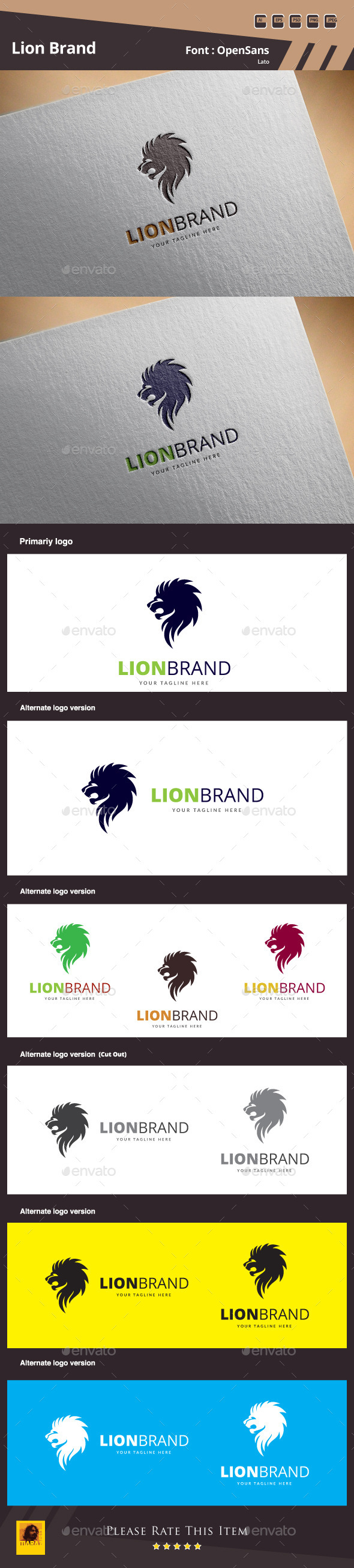 GraphicRiver Lion Brand Logo Template 11926109 GraphicRiver Lion Brand Logo Template 11926109