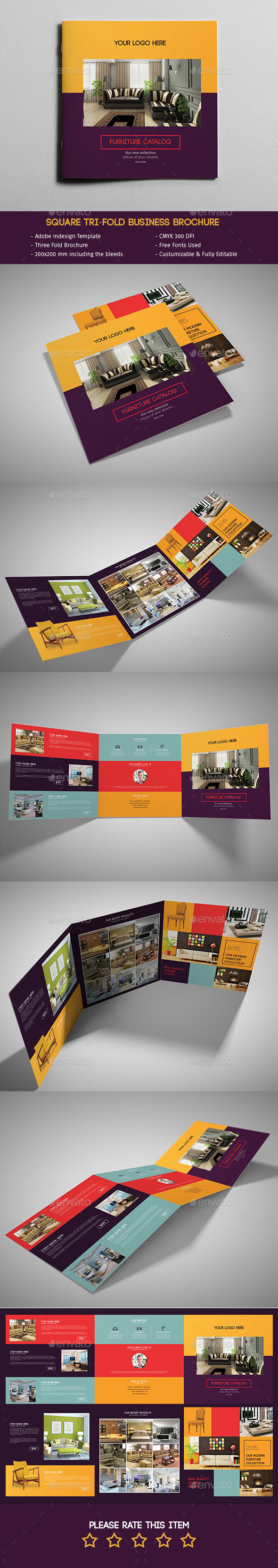 GraphicRiver Furniture Tri-Fold Square Brochure 11925930 GraphicRiver Furniture Tri-Fold Square Brochure 11925930