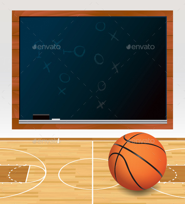 GraphicRiver Vector Basketball Chalkboard on Court Illustration 11928097 GraphicRiver Vector Basketball Chalkboard on Court Illustration 11928097