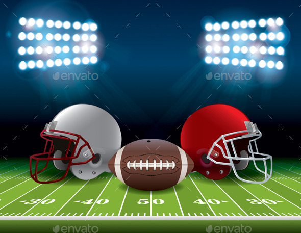 GraphicRiver American Football Field with Helmets and Ball 11928254 GraphicRiver American Football Field with Helmets and Ball 11928254