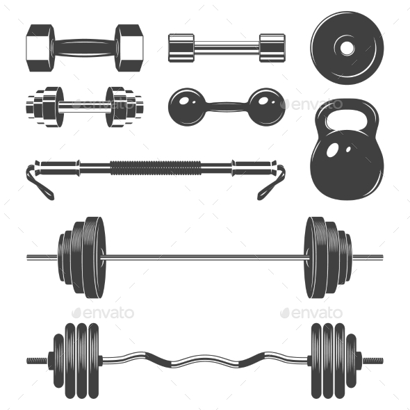 GraphicRiver Set Of Sign Weights For Fitness Or Gym Design 11928544 GraphicRiver Set Of Sign Weights For Fitness Or Gym Design 11928544