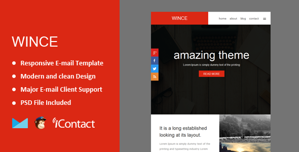 Wince - Responsive E-mail Template + Themebuilder Access