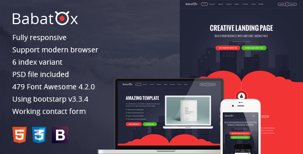 Babatox - One Page Landing Page Template