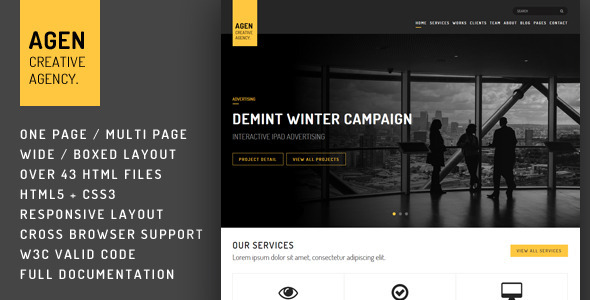 AGEN - One Page / Multi Page Responsive Template