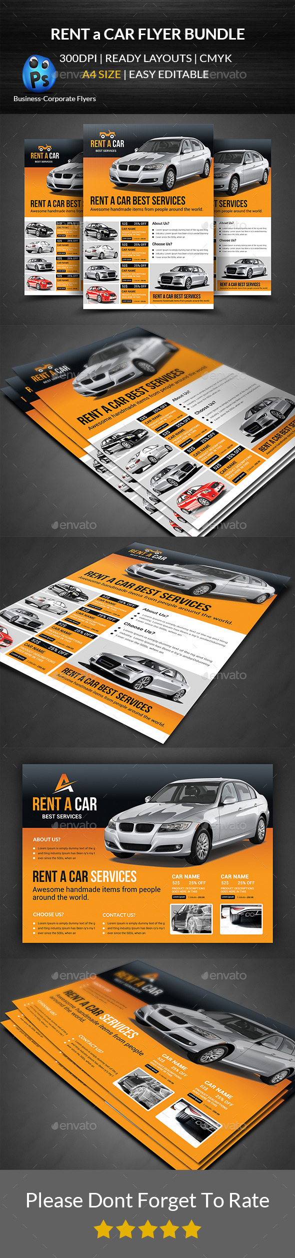 GraphicRiver Rent a Car Flyer Bundle 11932210 GraphicRiver Rent a Car Flyer Bundle 11932210