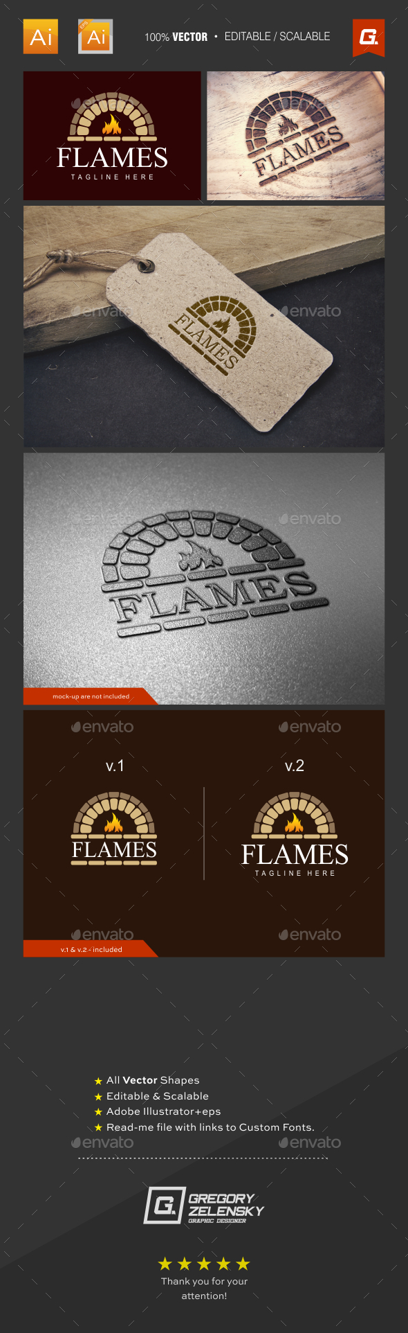 Fireplace Logo Template