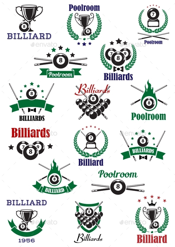GraphicRiver Billiards Snooker And Pool Emblems 11934113 GraphicRiver Billiards Snooker And Pool Emblems 11934113
