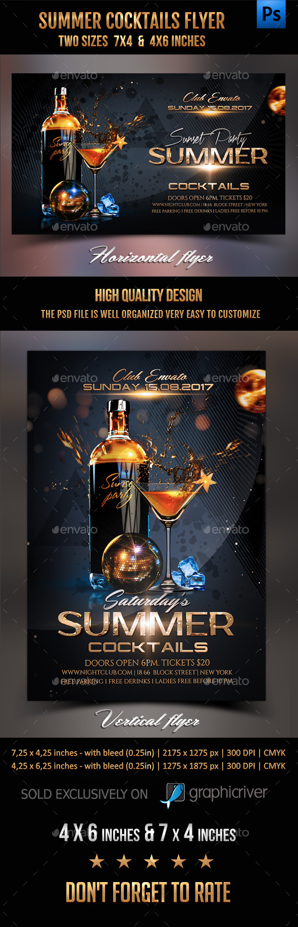 GraphicRiver Summer Cocktails Party Flyer 11934333 GraphicRiver Summer Cocktails Party Flyer 11934333