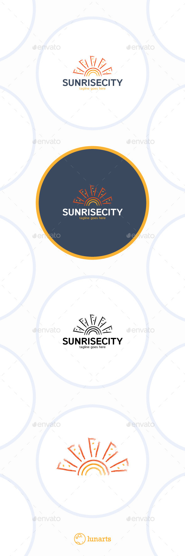 GraphicRiver Sunrise City Logo Sea Sun 11937732 GraphicRiver Sunrise City Logo Sea Sun 11937732