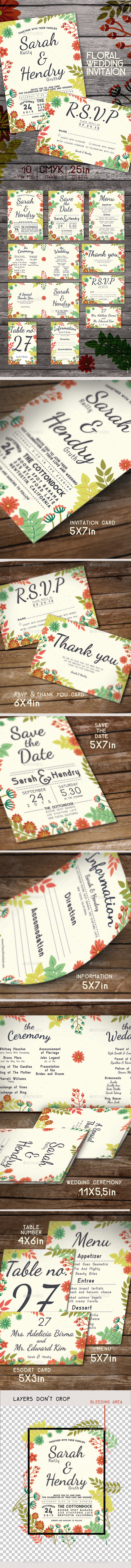 GraphicRiver Wedding Package Floral Theme 11938394 GraphicRiver Wedding Package Floral Theme 11938394