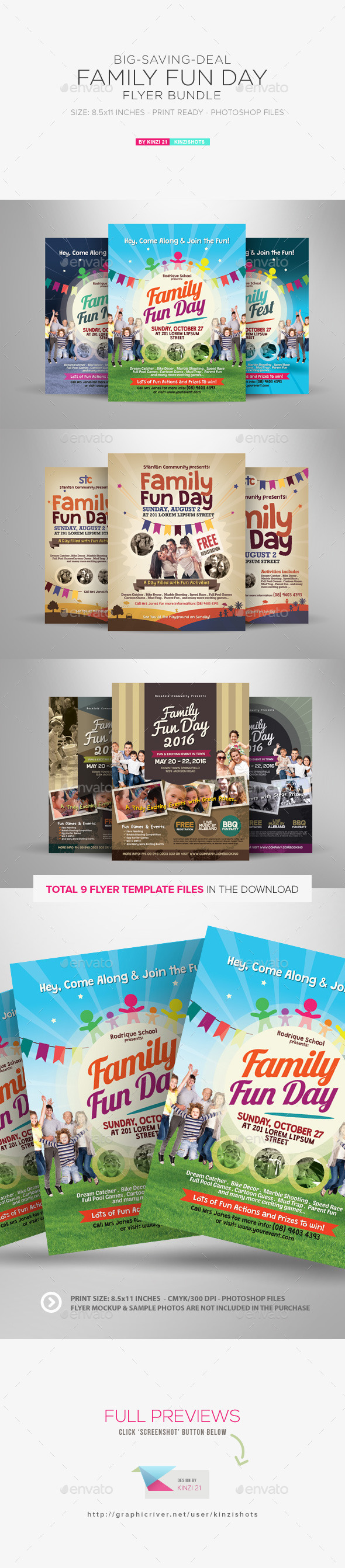 GraphicRiver Family Fun Day Flyer Bundle 11934321 GraphicRiver Family Fun Day Flyer Bundle 11934321