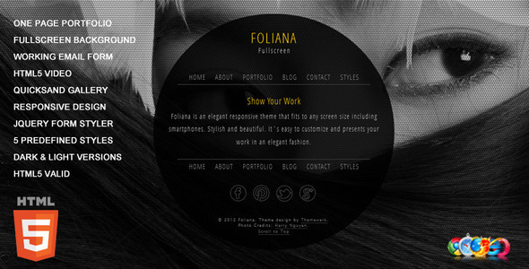 Foliana - One Page Responsive Portfolio