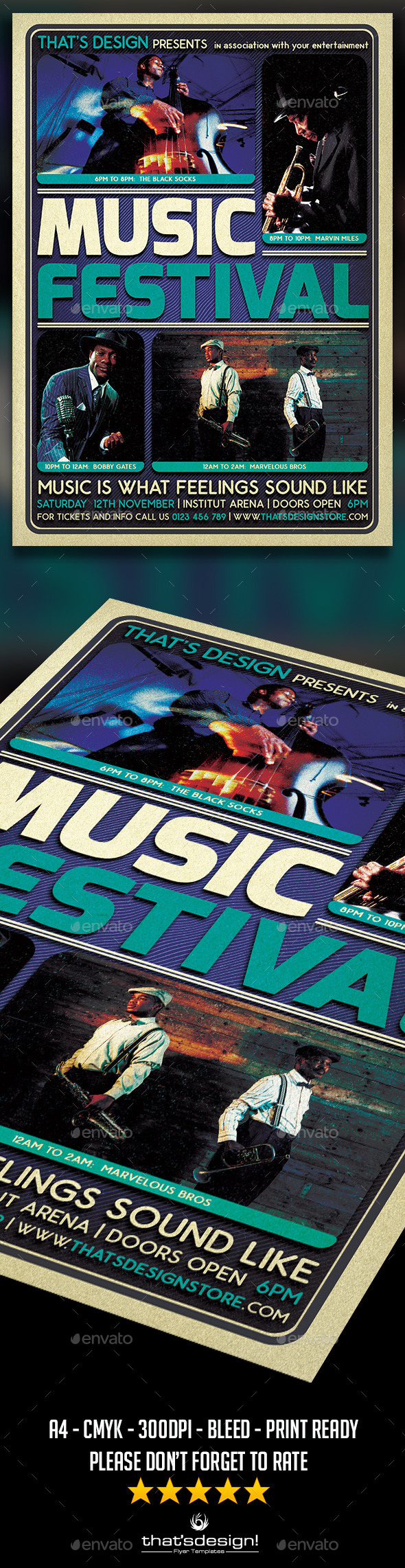 GraphicRiver Music Festival Flyer Template V5 11942570 GraphicRiver Music Festival Flyer Template V5 11942570