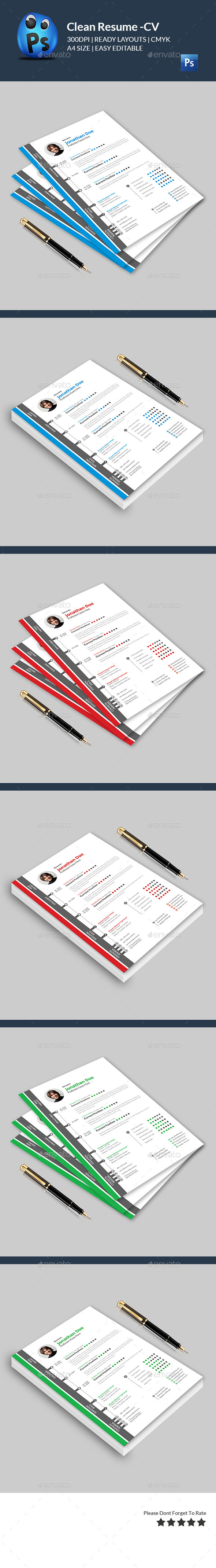 GraphicRiver Clean Resume CV 11942951 GraphicRiver Clean Resume CV 11942951