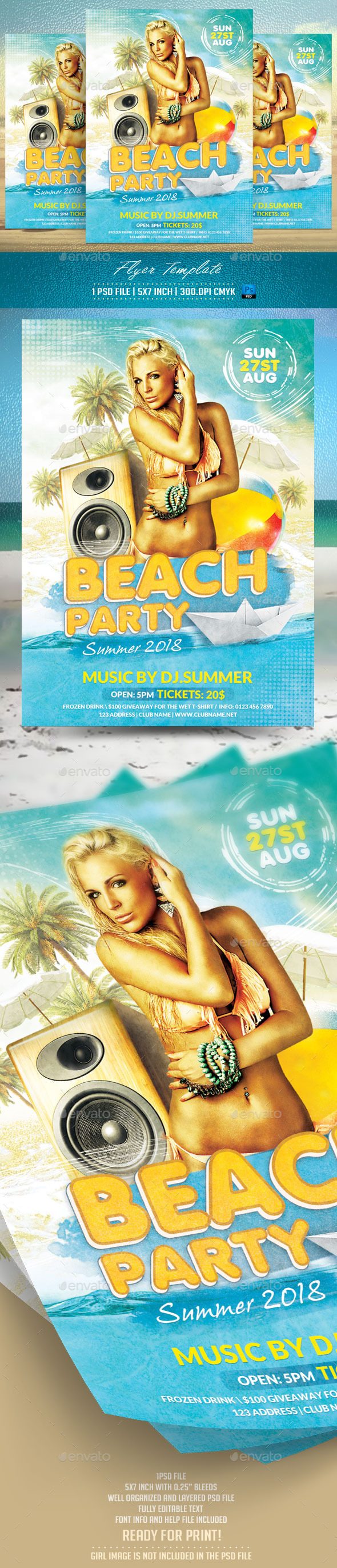 GraphicRiver Beach Party Flyer Template 11943227 GraphicRiver Beach Party Flyer Template 11943227
