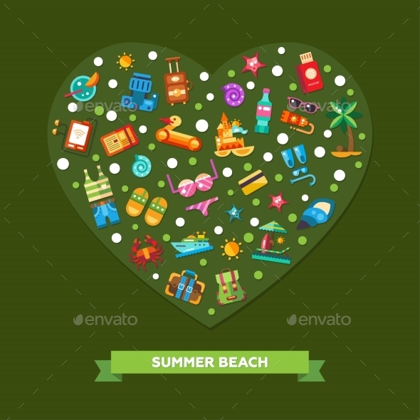 GraphicRiver Illustration Of Heart Composition With Modern Flat 11943843 GraphicRiver Illustration Of Heart Composition With Modern Flat 11943843