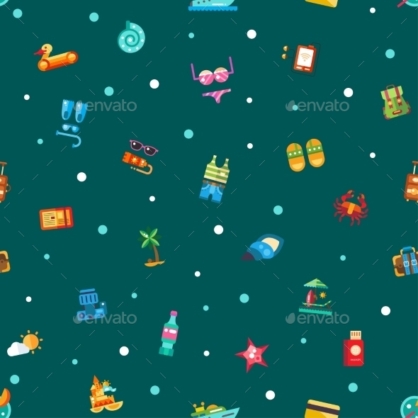 GraphicRiver Pattern Of Modern Flat Design Seaside Travel 11943856 GraphicRiver Pattern Of Modern Flat Design Seaside Travel 11943856