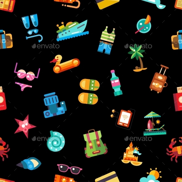 GraphicRiver Pattern Of Modern Flat Design Seaside Travel 11943887 GraphicRiver Pattern Of Modern Flat Design Seaside Travel 11943887