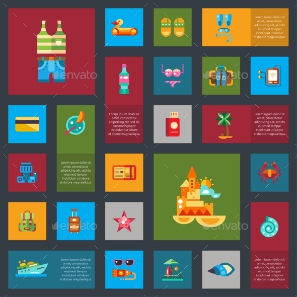 GraphicRiver Set Of Modern Flat Design Seaside Travel Vacation 11943892 GraphicRiver Set Of Modern Flat Design Seaside Travel Vacation 11943892