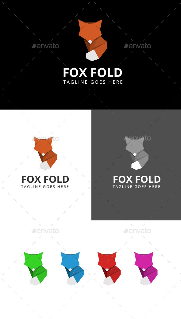 GraphicRiver Fox Fold Logo Template 11944239 GraphicRiver Fox Fold Logo Template 11944239