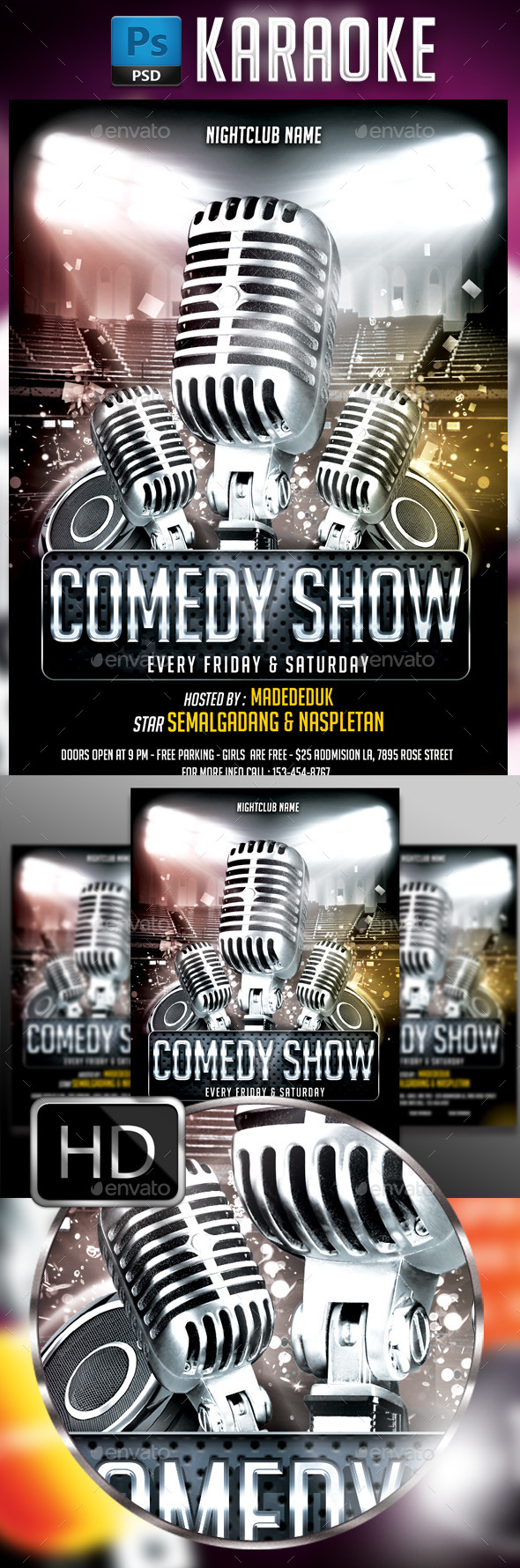 GraphicRiver Comedy Show Flyer Template #2 11944498 GraphicRiver Comedy Show Flyer Template #2 11944498