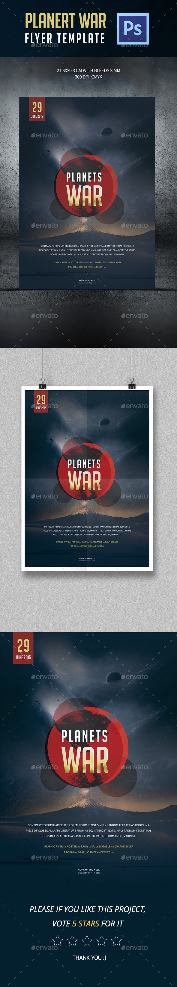 GraphicRiver Planets War Poster Template 11944516 GraphicRiver Planets War Poster Template 11944516