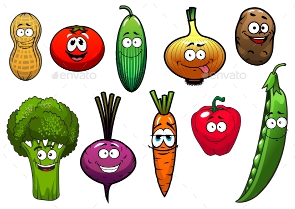 GraphicRiver Healthy Fresh Cartoon Vegetables Characters 11944641 GraphicRiver Healthy Fresh Cartoon Vegetables Characters 11944641