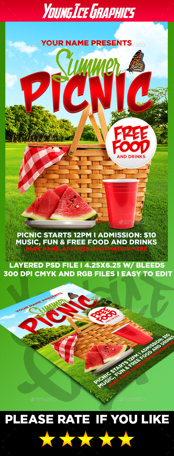 GraphicRiver Summer Picnic Flyer Template 11944675 GraphicRiver Summer Picnic Flyer Template 11944675