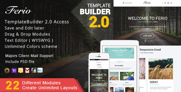 Ferio - Responsive Email + MailBuild Online