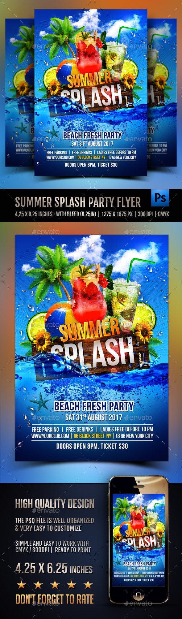 GraphicRiver Summer Splash Cocktails Party Flyer 11948961 GraphicRiver Summer Splash Cocktails Party Flyer 11948961