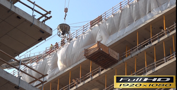 Building Construction Crane Workers Full HD Building Construction Crane Workers Full HD
