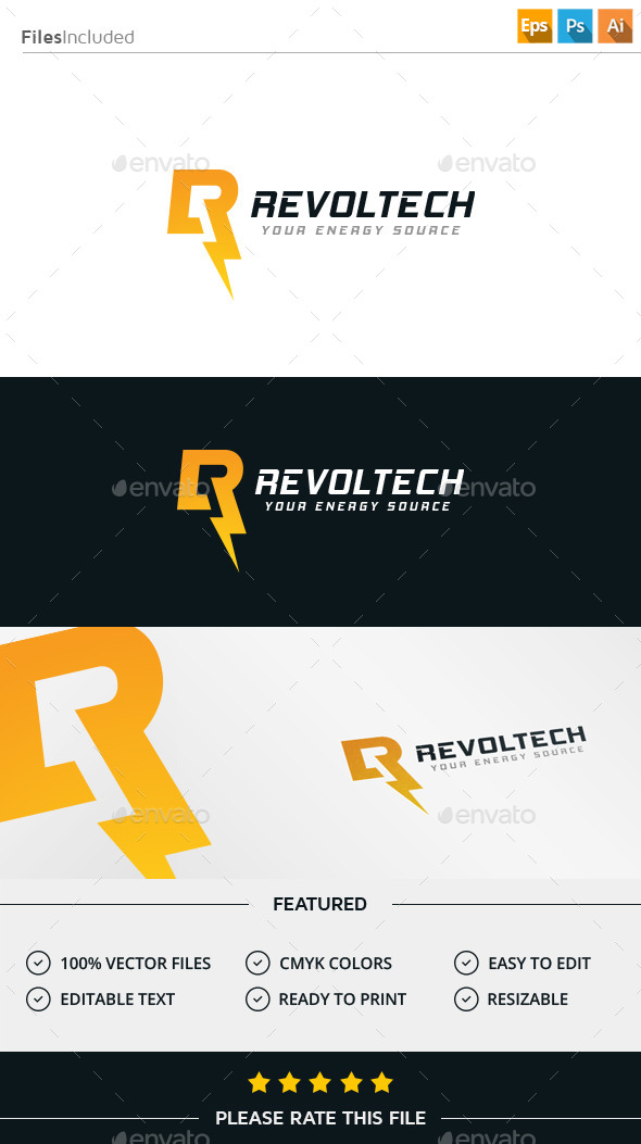 GraphicRiver Lightning Letter R Logo 11943928 GraphicRiver Lightning Letter R Logo 11943928